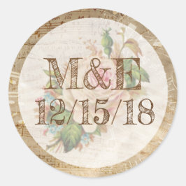 Adesivo Vintage Sheet Music Rosa Personalize Stickers