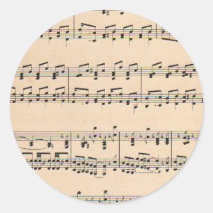 Adesivo Vintage Sheet Music Score Black and White Notes