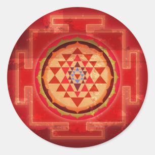 Adesivo Vintage Shree Yantra do Grunge