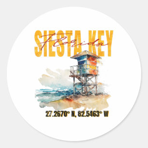 Adesivo Vintage Siesta Key Florida Beach