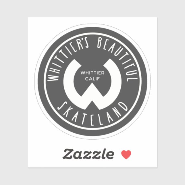 Adesivo Vintage Skateland Whittier California angustiada (Folha)