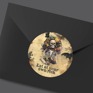 Adesivo Vintage Skeleton Halloween Harvest Party