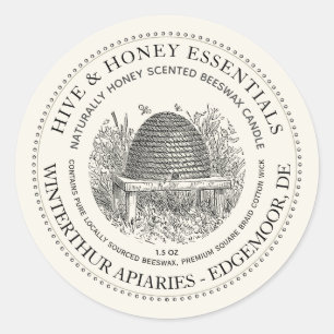 Adesivo Vintage Skep Hive Label Ivory