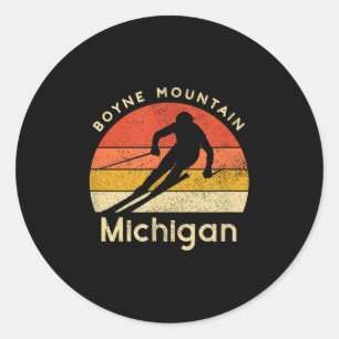Adesivo Vintage Ski Boyne Mountain Michigan Mountain
