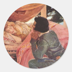 Adesivo Vintage Sleeping Beauty por Jessie Willcox Smith