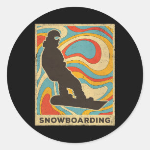 Adesivo Vintage Snowboard Sport Retro Poster Gift