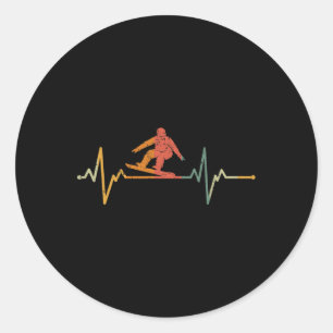 Adesivo Vintage Snowboarder Gift Heartbeat Snowboardin