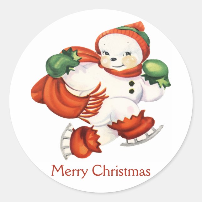 Adesivo Vintage Snowman Stickers (Frente)