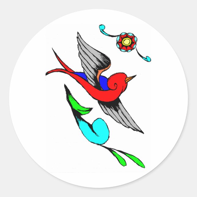 Adesivo Vintage Sparrow Tatuagem (Frente)