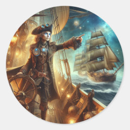 Adesivo Vintage Steampunk Vintage Pirata Espacial do Ocean
