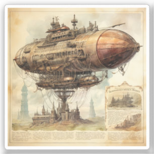 Adesivo Vintage Steampunk Zeppelin (10)