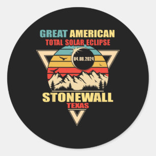 Adesivo Vintage Stonewall Texas Total Solar Eclipse 2024