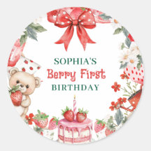 Vintage Strawberry Berry First Birthday 