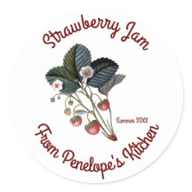 Vintage Strawberry Jam Rotule sua cozinha