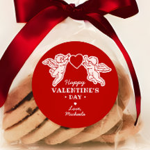 Vintage Style Cupid Doodles Happy Valentine's Day