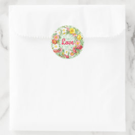 Adesivo Vintage Style Rosa Floral Wreath Love Sticker