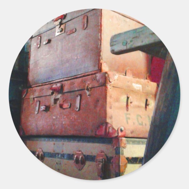Adesivo Vintage Suitcases Stickers (Frente)