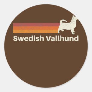Adesivo Vintage Swedish Vallhund Retro Mom Dad Dog 