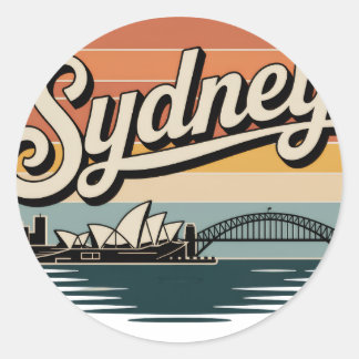 Adesivo Vintage Sydney Australia Skyline Travel Sticker