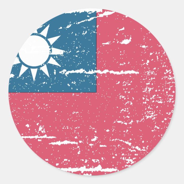 Adesivo Vintage Taiwan Flag (Frente)