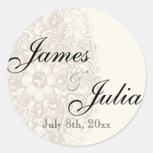 Adesivo Vintage Taupe Lace - Casamento