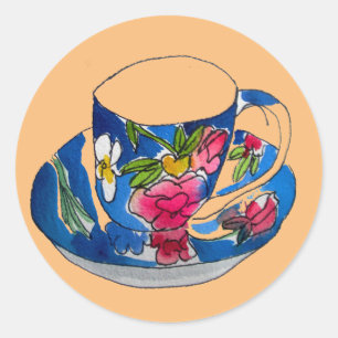 Adesivo Vintage Teacups (Vintage Teacups) ilustração origi