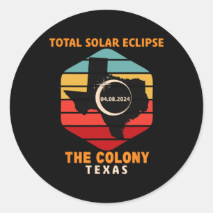 Adesivo Vintage The Colony Texas Total Solar Eclipse 2024