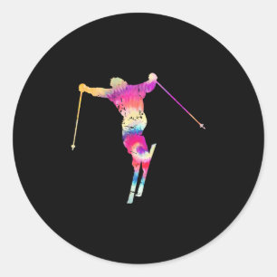 Adesivo Vintage Tie Dye Ski Ski Lover Graphic Art Impressã