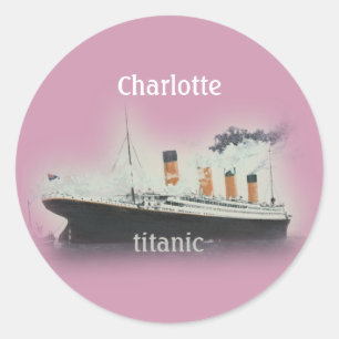 Adesivo Vintage Titanic Ocean Liner Girl Nome Rosa Navio