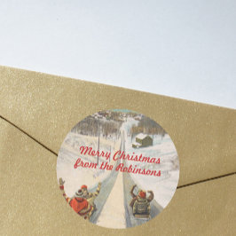 Adesivo Vintage toboggan trava Natal