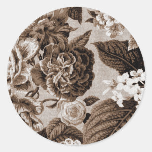 Adesivo Vintage Toile floral No.1 de Brown do Sepia