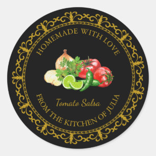 Adesivo Vintage Tomato Salsa Rótulo de Salsa Homemade
