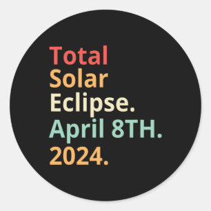 Adesivo Vintage Total Solar Eclipse 8 de abril de 2024