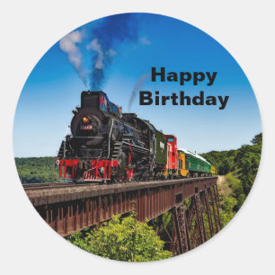 Adesivo Vintage Train Bridge Photo Birthday