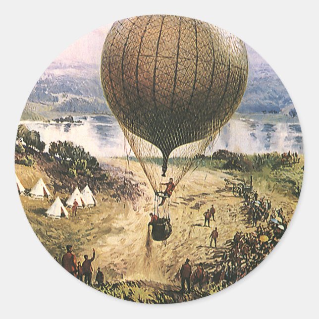 Adesivo Vintage Transportation, Hot Air Balloon Dirigibles (Frente)