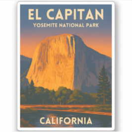 Adesivo Vintage Travel El Capitan Yosemite National Park