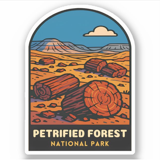 Adesivo Vintage Travel Petrified Forest National Park (Frente)