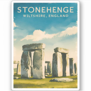 Adesivo Vintage Travel Stonehenge England Retro Scense