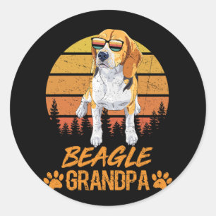 Adesivo Vintage Tricolor Beagle Dog Avô Paw Pai Padre