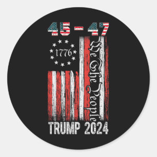 Adesivo Vintage Trump 2024 45-47 Us Flag We The Pessoas Vo