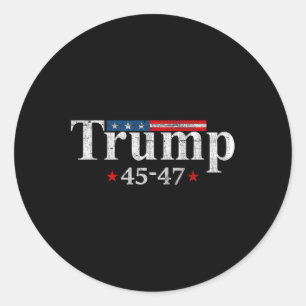 Adesivo Vintage Trump 2024 Retro Us Flag 45-47 Trump