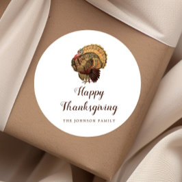 Adesivo Vintage Turkey Happy Graças