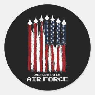 Adesivo Vintage U Air Force Veterans Usa American Flag 4t