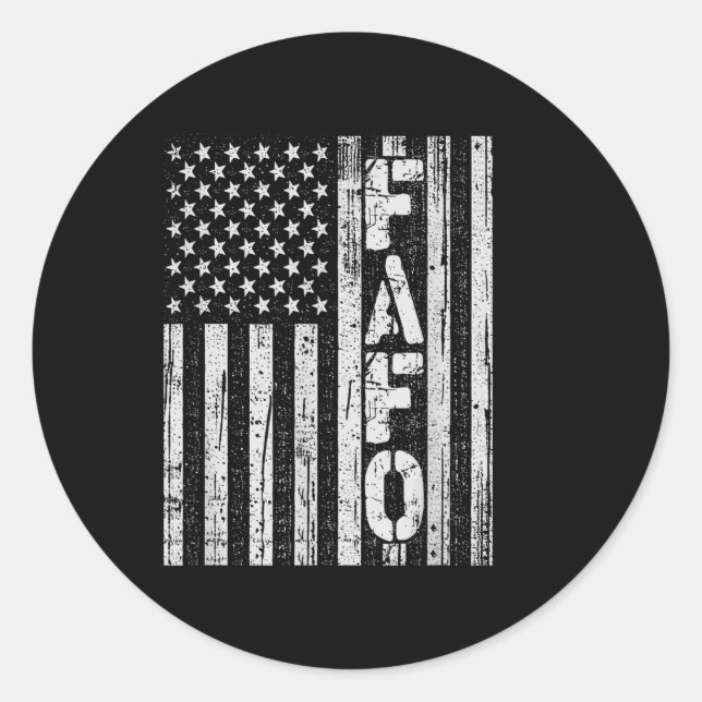 Adesivo Vintage U Flag Trump Fafo Retro Patriótico (Frente)