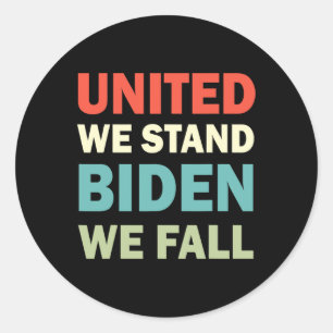 Adesivo Vintage United-We-Stand-Biden-We-Fall Joe Biden-Tr