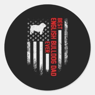 Adesivo Vintage USA American Flag Best English Buldog
