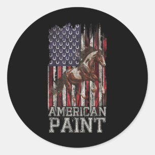 Adesivo Vintage USA Flag American Paint Horse Lover2