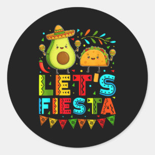Adesivo Vintage vamos festejar abacate e tacos cinco de