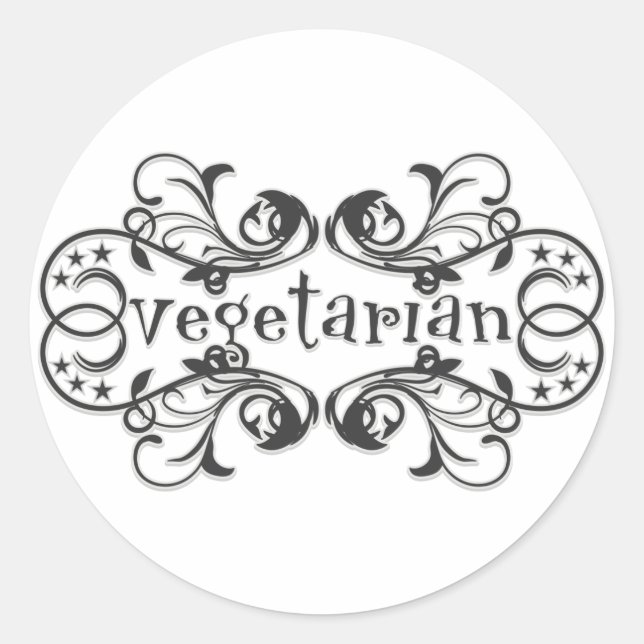 Adesivo Vintage Vegetarian (Frente)
