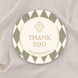 Adesivo Vintage Verde Harlequin Gold Marca Obrigado